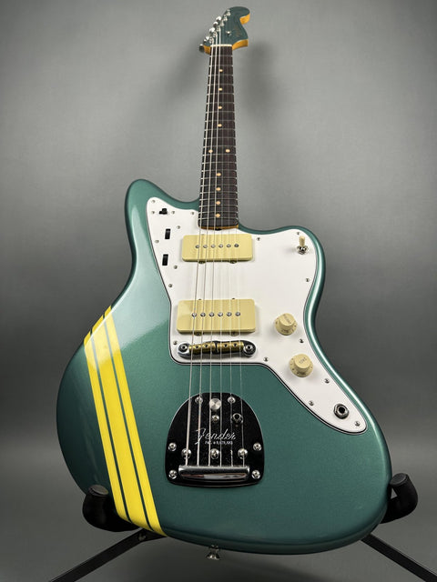 Fender Custom Shop 1962 Jazzmaster Time Capsule - Aged Sherwood Green w/ Graffiti Yellow Competition Stripe - 