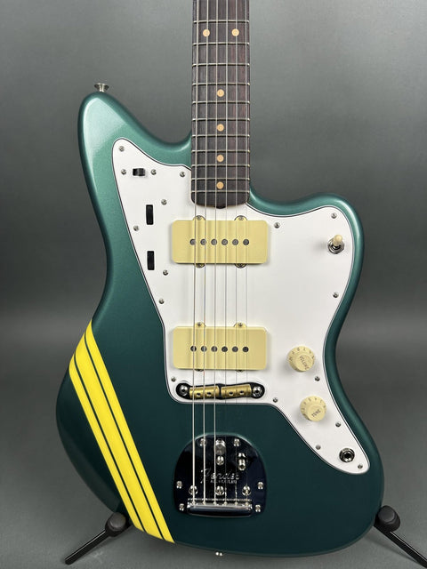 Fender Custom Shop 1962 Jazzmaster Time Capsule - Aged Sherwood Green w/ Graffiti Yellow Competition Stripe - 