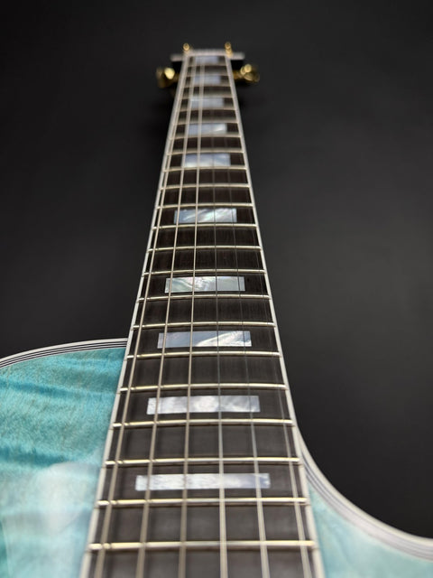 Gibson Custom Les Paul Axcess Custom Figured Top - Caribbean Blue Gold Hardware Gloss