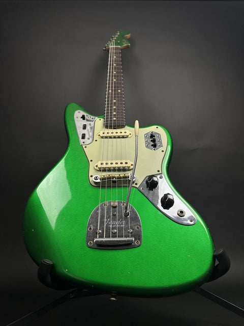 Fender Custom Shop 1964 Jaguar Journeyman Relic Painted Headcap - Candy Green -