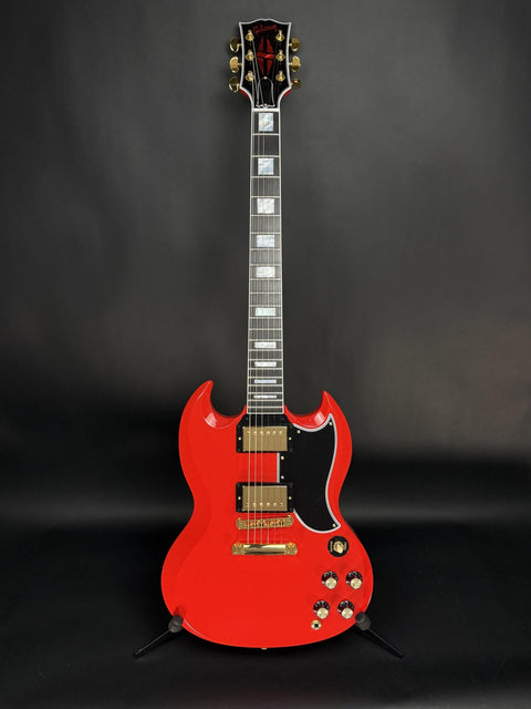 Gibson Custom M2M SG Custom - Racing Red Double Stinger Gloss Gold Hardware -