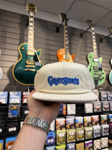 Grayson's Corduroy Hat - Cream & Blue -