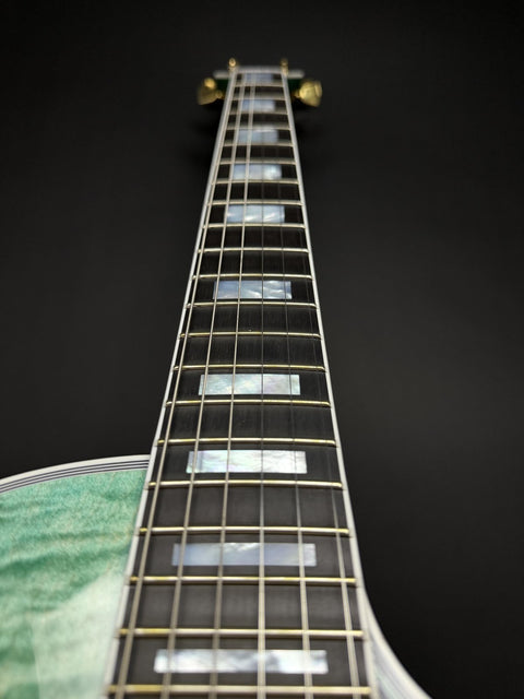 Gibson Custom M2M 1968 Les Paul Custom Reissue Gloss Gold Hardware - Aqua