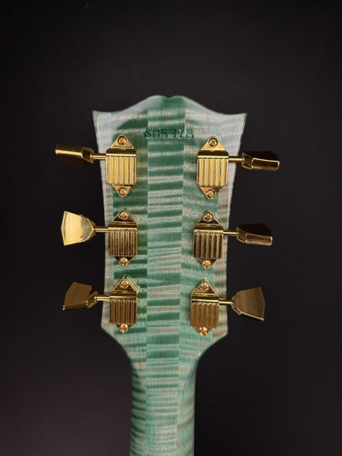 Gibson Custom M2M 1968 Les Paul Custom Reissue Gloss Gold Hardware - Aqua