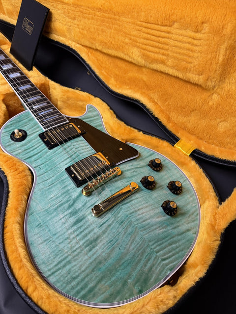 Gibson Custom M2M 1968 Les Paul Custom Reissue Gloss Gold Hardware - Aqua