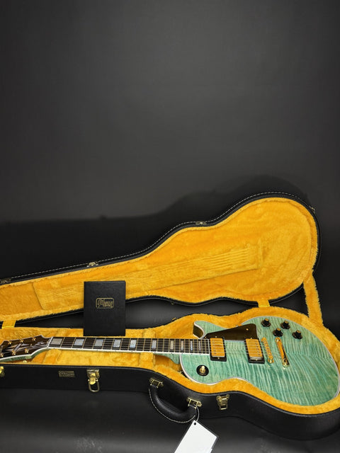Gibson Custom M2M 1968 Les Paul Custom Reissue Gloss Gold Hardware - Aqua