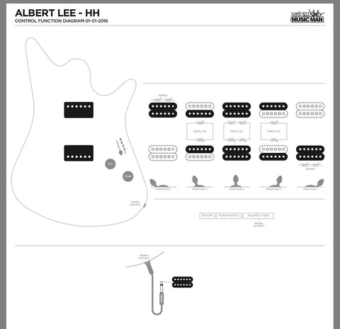 2014 Music Man Albert Lee HH Tremolo - White -