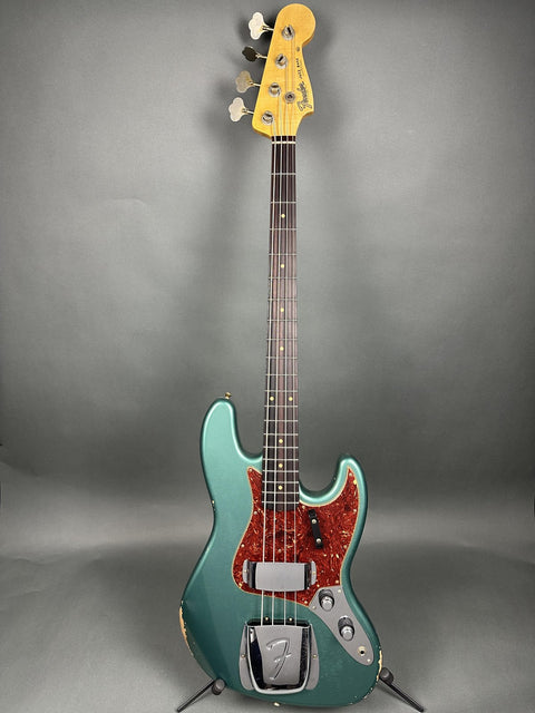 Fender Custom Shop 1962 Jazz Bass Time Machine - Aged Sherwood Green Metallic - 