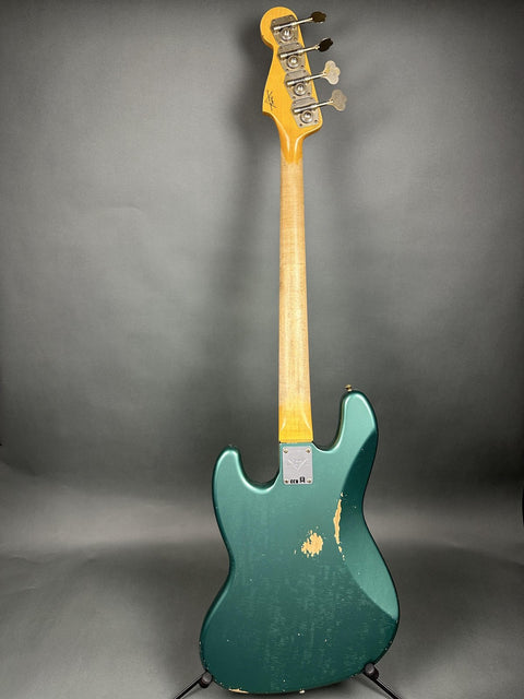 Fender Custom Shop 1962 Jazz Bass Time Machine - Aged Sherwood Green Metallic - 