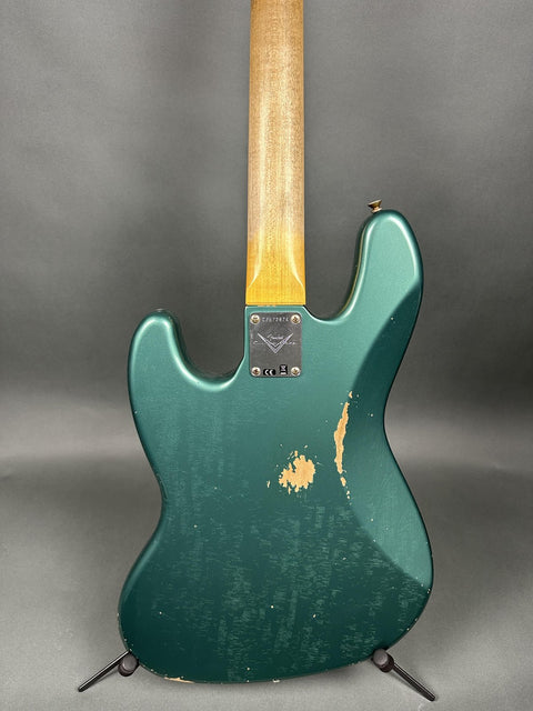 Fender Custom Shop 1962 Jazz Bass Time Machine - Aged Sherwood Green Metallic - 