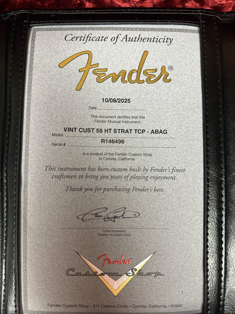Fender Custom Shop 1959 Stratocaster Hardtail Time Capsule - Aged Blue Agave -