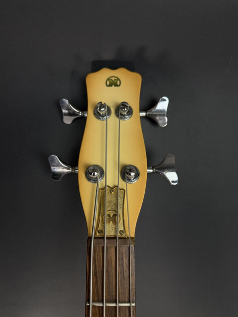 Vintage Hondo II Professional Longhorn 4-String Bass - Creme Burst -