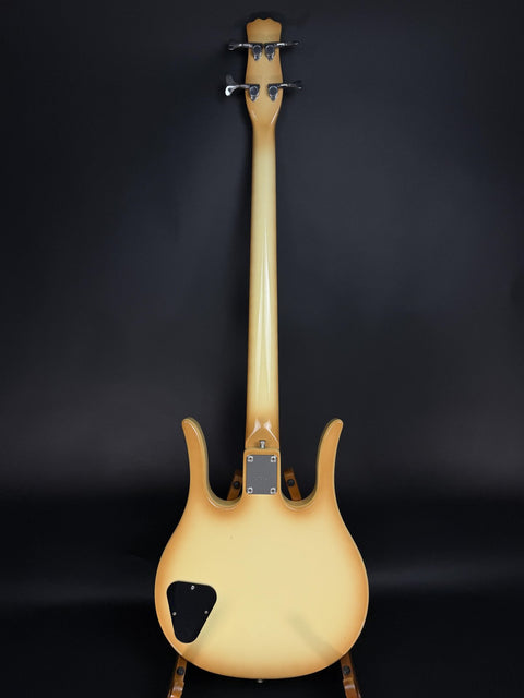 Vintage Hondo II Professional Longhorn 4-String Bass - Creme Burst -