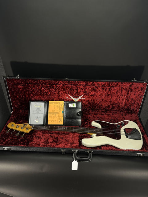 2021 Fender Custom Shop Limited Edition 1960 Jazz Bass Relic - Aged Olympic White -