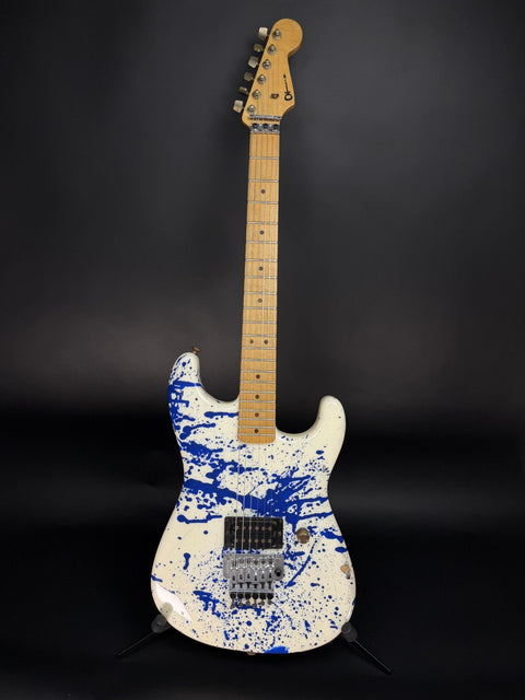 2008 Charvel Custom Shop Masterbuilt Legacy Series - Blue over White Bloodsplatter