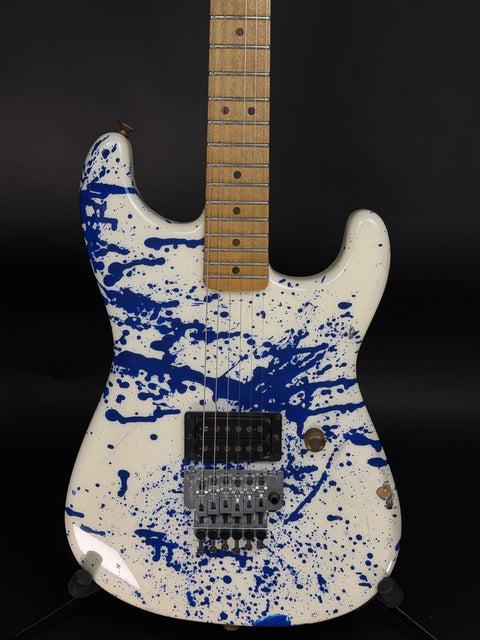 2008 Charvel Custom Shop Masterbuilt Legacy Series - Blue over White Bloodsplatter -