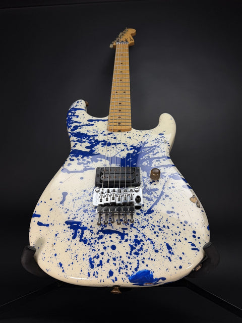 2008 Charvel Custom Shop Masterbuilt Legacy Series - Blue over White Bloodsplatter -