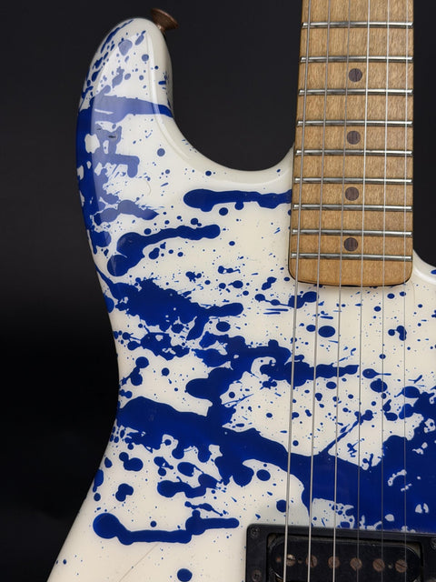 2008 Charvel Custom Shop Masterbuilt Legacy Series - Blue over White Bloodsplatter -