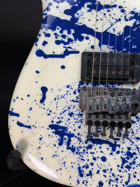 2008 Charvel Custom Shop Masterbuilt Legacy Series - Blue over White Bloodsplatter -