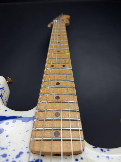 2008 Charvel Custom Shop Masterbuilt Legacy Series - Blue over White Bloodsplatter -