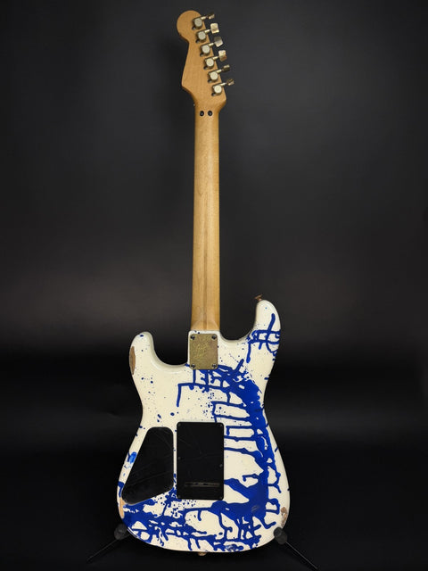 2008 Charvel Custom Shop Masterbuilt Legacy Series - Blue over White Bloodsplatter -