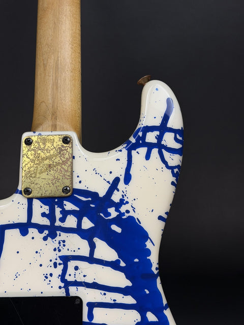 2008 Charvel Custom Shop Masterbuilt Legacy Series - Blue over White Bloodsplatter -