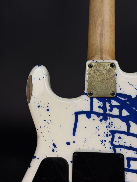 2008 Charvel Custom Shop Masterbuilt Legacy Series - Blue over White Bloodsplatter -