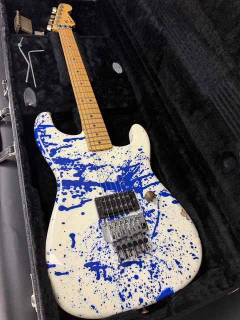 2008 Charvel Custom Shop Masterbuilt Legacy Series - Blue over White Bloodsplatter -