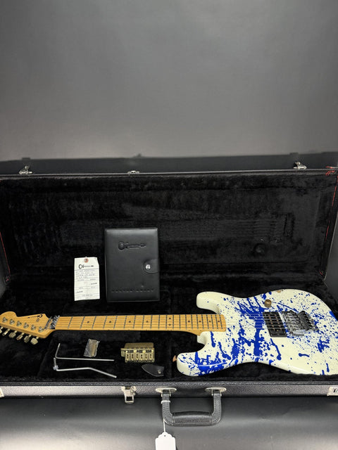 2008 Charvel Custom Shop Masterbuilt Legacy Series - Blue over White Bloodsplatter -