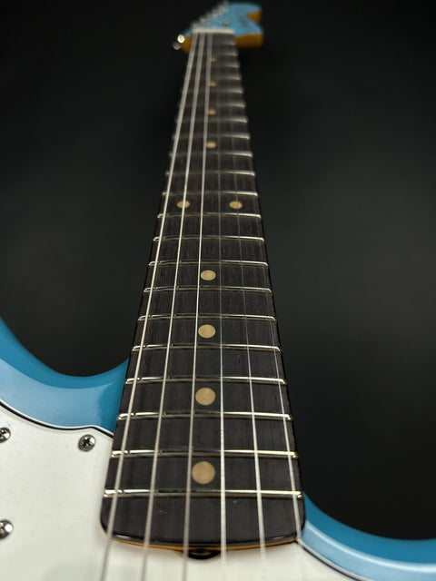 Fender Custom Shop 1962 Jazzmaster Time Capsule Painted Headcap - Taos Turquoise w/ Dirty Shell Pink Competition Stripe -