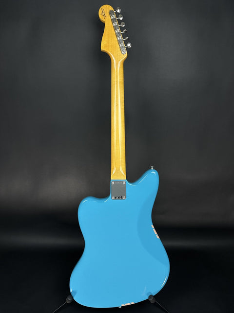 Fender Custom Shop 1962 Jazzmaster Time Capsule Painted Headcap - Taos Turquoise w/ Dirty Shell Pink Competition Stripe -