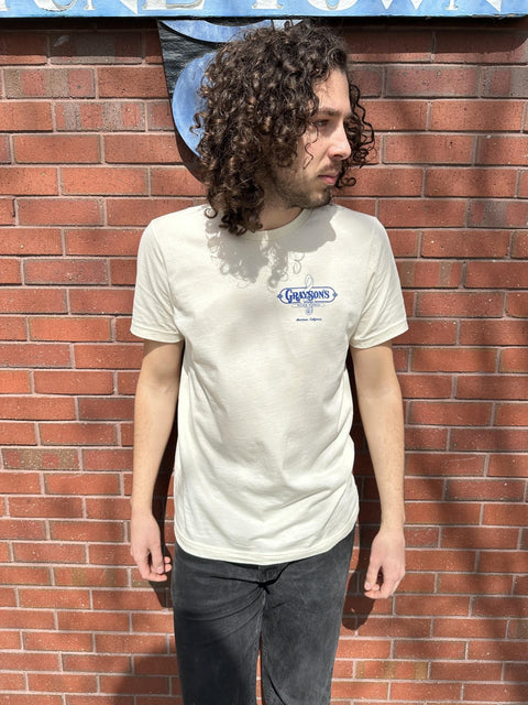 Grayson's Heritage Tee - Cream w/ Back Storefront Graphic -