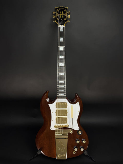 Gibson Custom M2M 1963 Les Paul SG Custom 3-PU Maestro VOS Gold Hardware - Walnut -