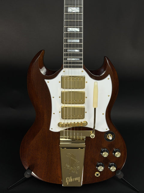 Gibson Custom M2M 1963 Les Paul SG Custom 3-PU Maestro VOS Gold Hardware - Walnut -