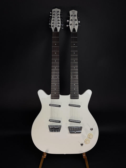 Pre-Owned Danelectro Doubleneck Electric Guitar - White Pearl -
