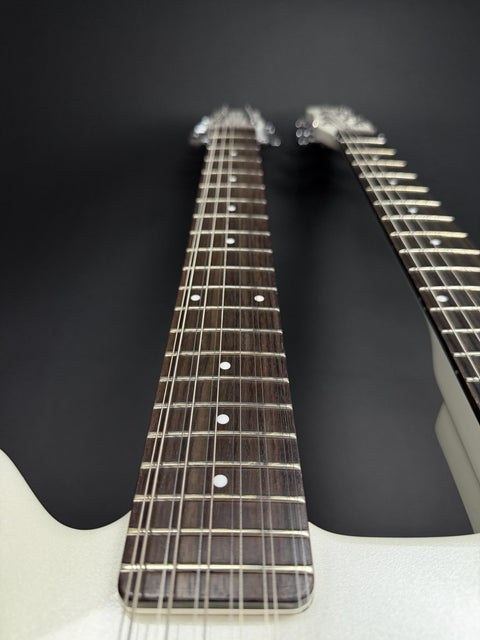 Pre-Owned Danelectro Doubleneck Electric Guitar - White Pearl -