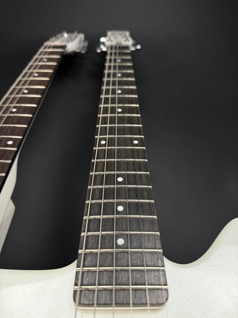 Pre-Owned Danelectro Doubleneck Electric Guitar - White Pearl -