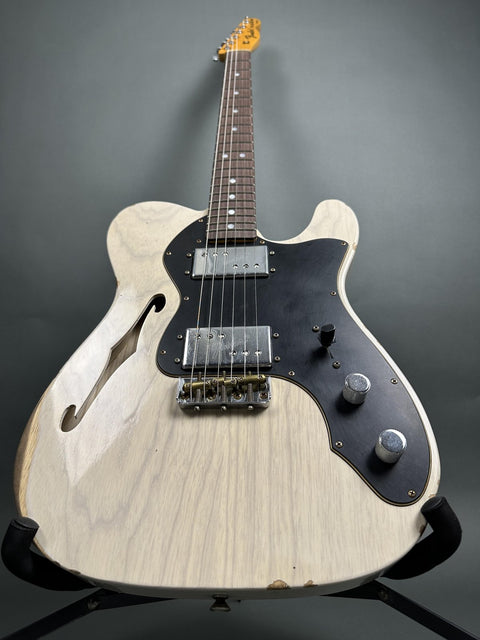 Fender Custom Shop Limited Edition Bobbed Telecaster Thinline Relic - Aged White Blonde - 