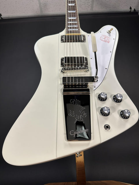 Epiphone Inspired By Gibson Custom 1963 Firebird V Reissue With Maestro Vibrola - Polaris White -