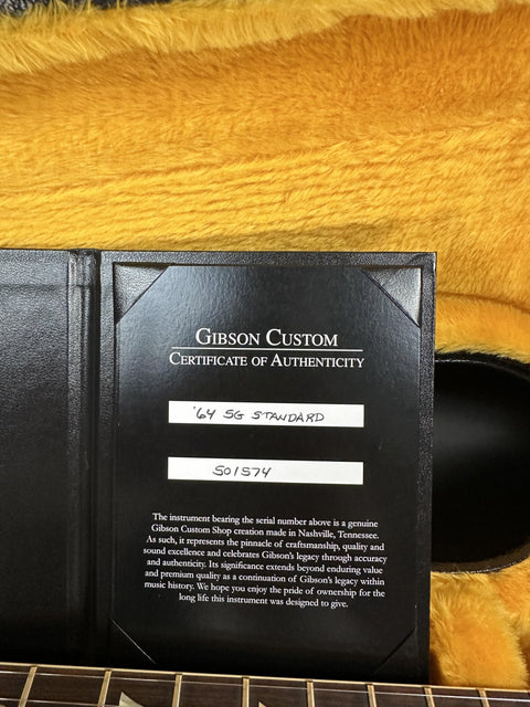 Gibson Custom 1964 SG Standard Maestro Silver Fox VOS -
