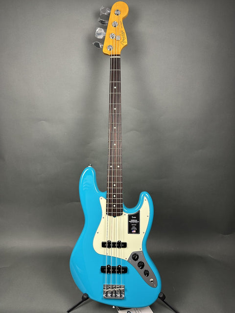 Fender American Professional II Jazz Bass - Miami Blue Rosewood - 