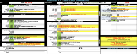Gibson Custom Limited Edition Greatest Hits Volume II Les Paul Custom F-Hole B7 Bigsby - Two-Tone Green Gloss -