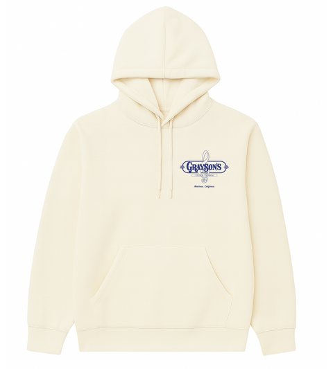 Grayson's Heritage Midweight Hoodie - Cream w/ Back Storefront Graphic -