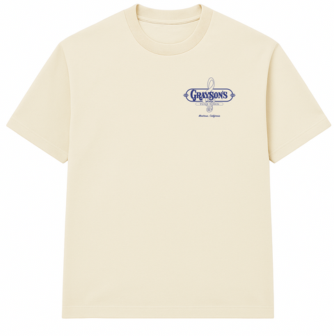 Grayson's Heritage Tee - Cream w/ Back Storefront Graphic -