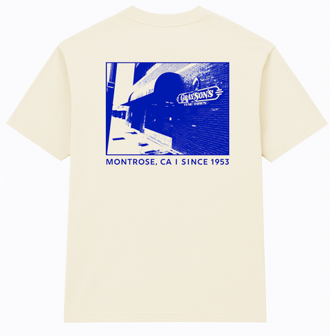 Grayson's Heritage Tee - Cream w/ Back Storefront Graphic -