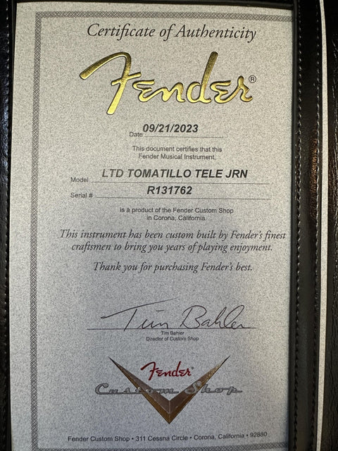 2023 Fender Custom Shop Limited Edition Tomatillo Telecaster Journeyman Relic - Natural Blonde