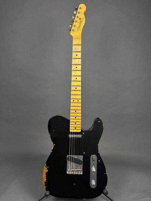 Fender Custom Shop Roast Pine Double Esquire Relic - Aged Black - 